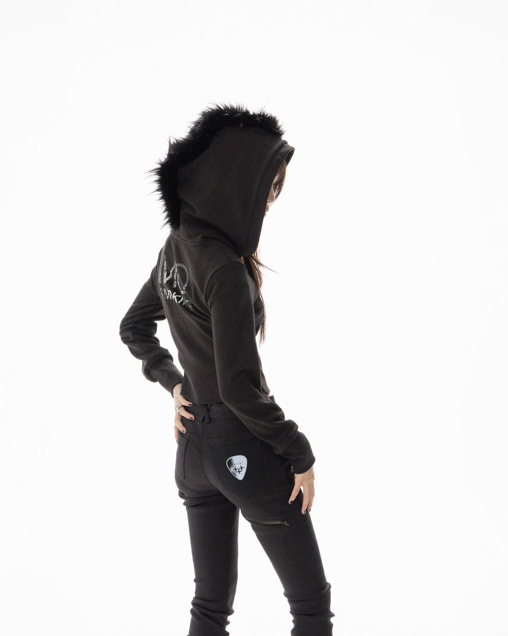 MOHAWK CROP ZIP UP HOODIE