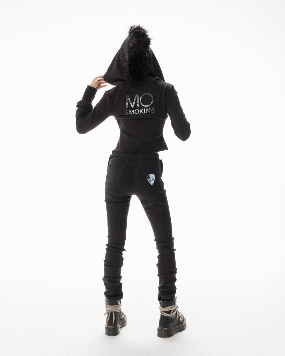 MOHAWK CROP ZIP UP HOODIE