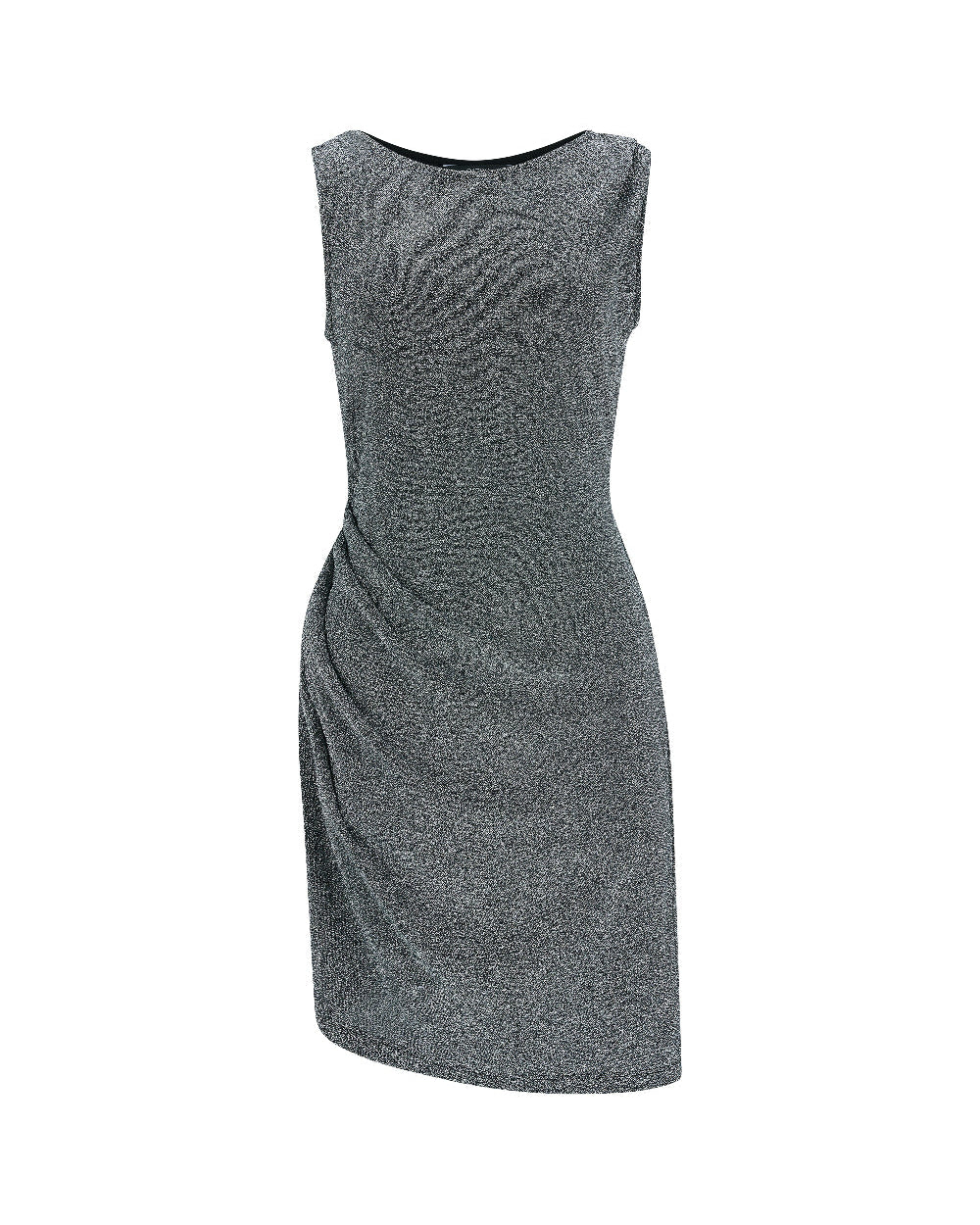 PEARL DRAPE DRESS MINI SILVER