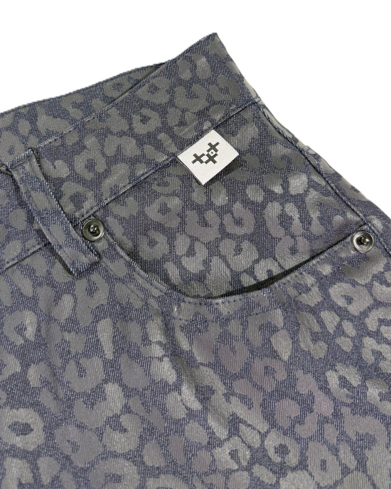 LEOPARD SLIM STRAIGHT PANTS