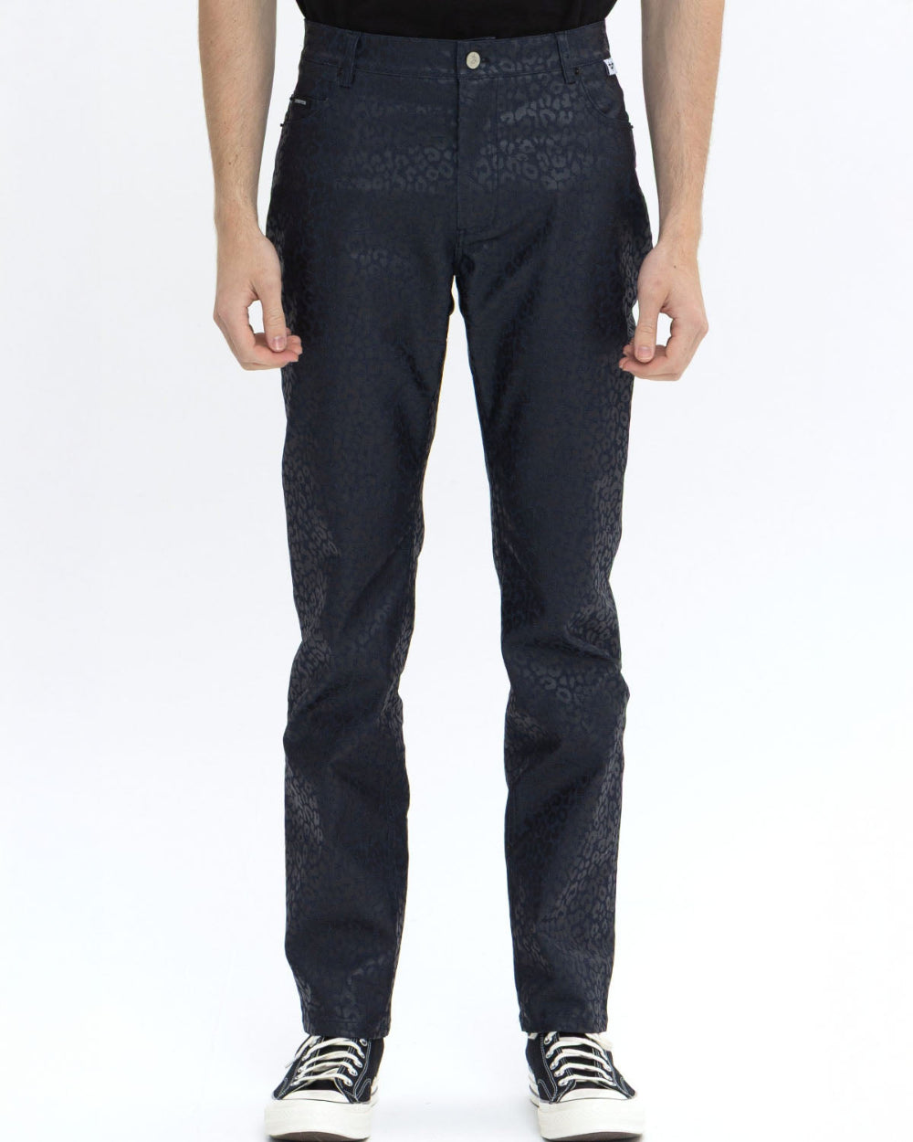 LEOPARD SLIM STRAIGHT PANTS