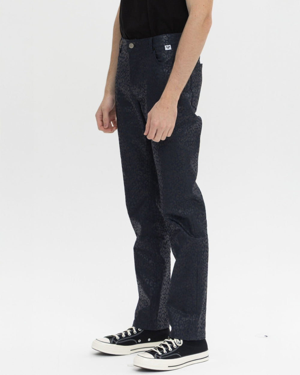 LEOPARD SLIM STRAIGHT PANTS