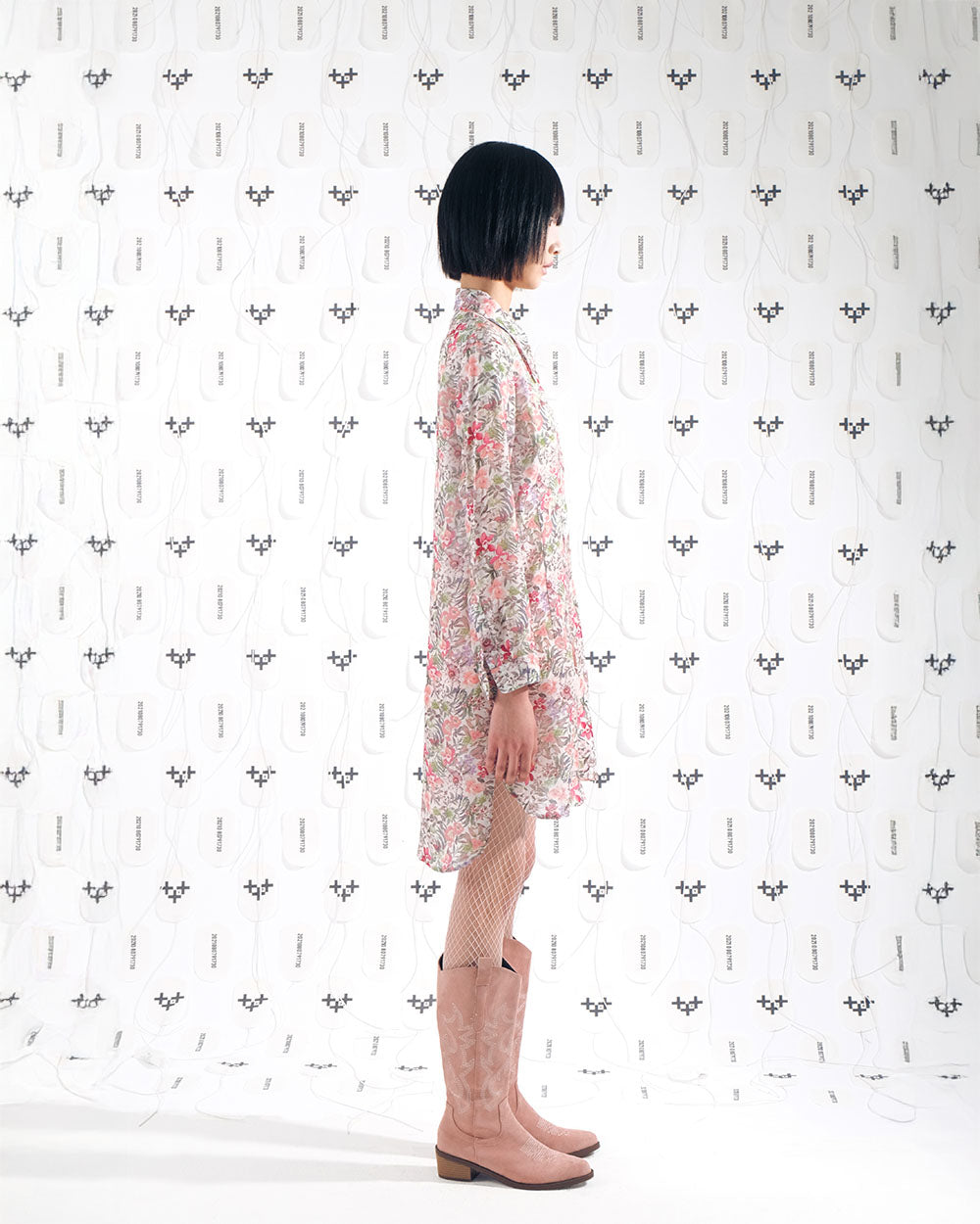 LONG FLORAL CHIFFON SHIRTS