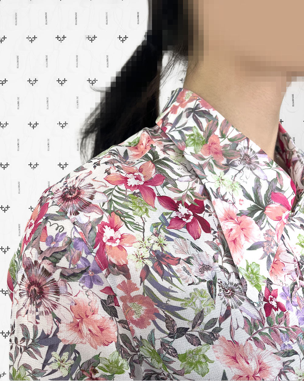 LONG FLORAL CHIFFON SHIRTS