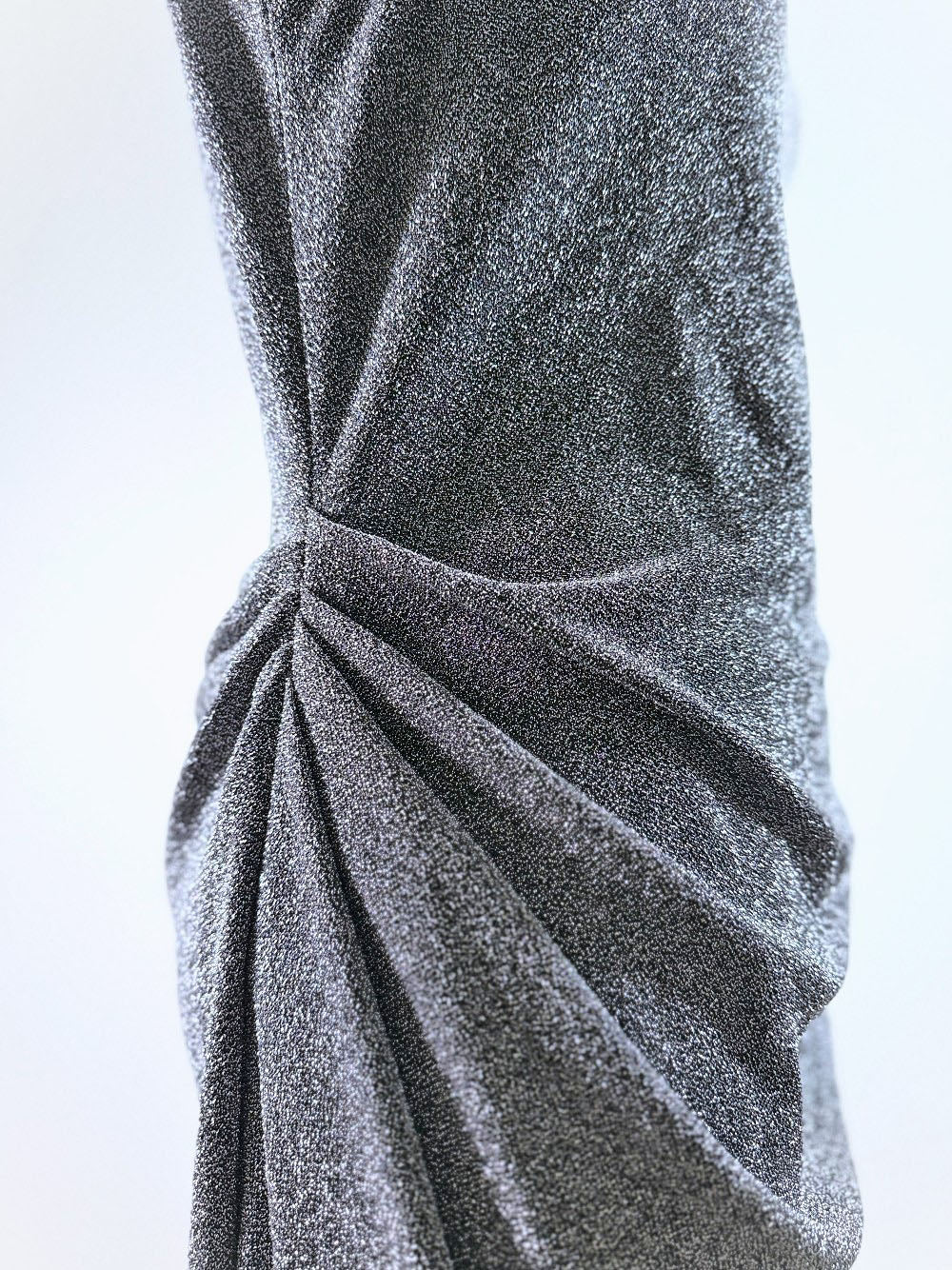 PEARL DRAPE DRESS MINI SILVER